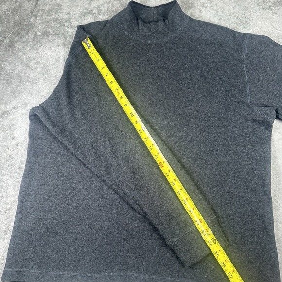 Eddie Bauer VTG Mock Neck Long Sleeve Shirt L Gray 100% Cotton Casual Minimalist - Picture 6 of 13